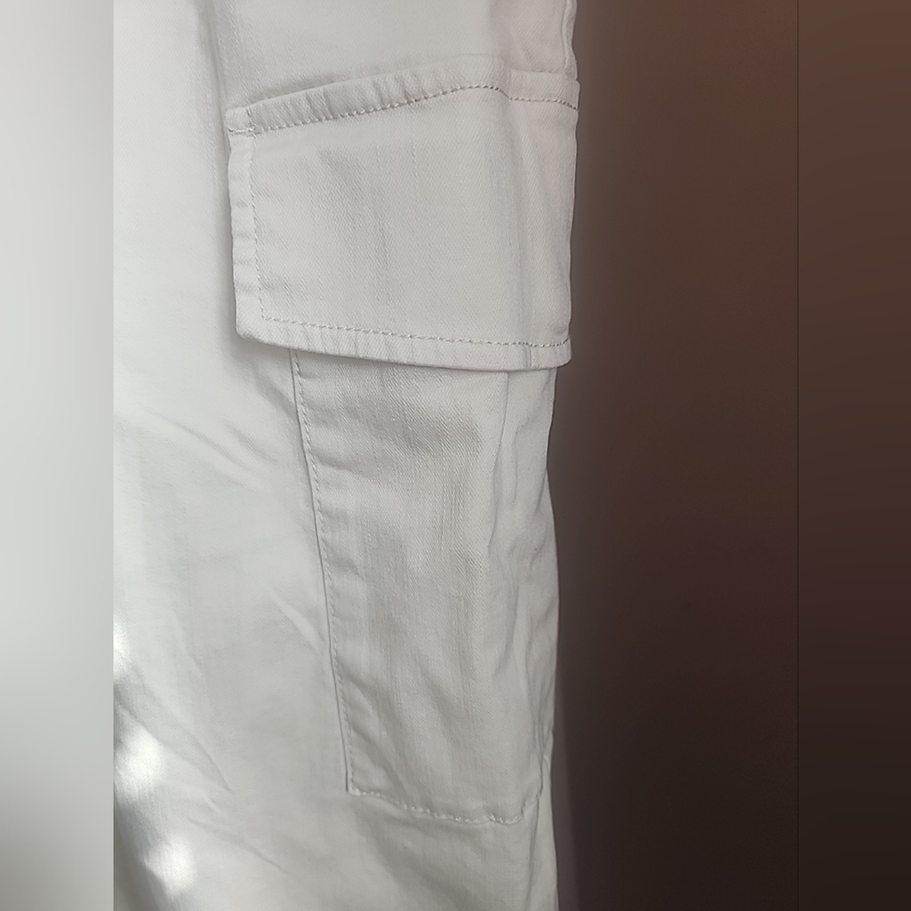 High Waisted Cargo Maxi Skirt Off-White Plus Size 16–18 Stretch Pockets NWT - Picture 8 of 10